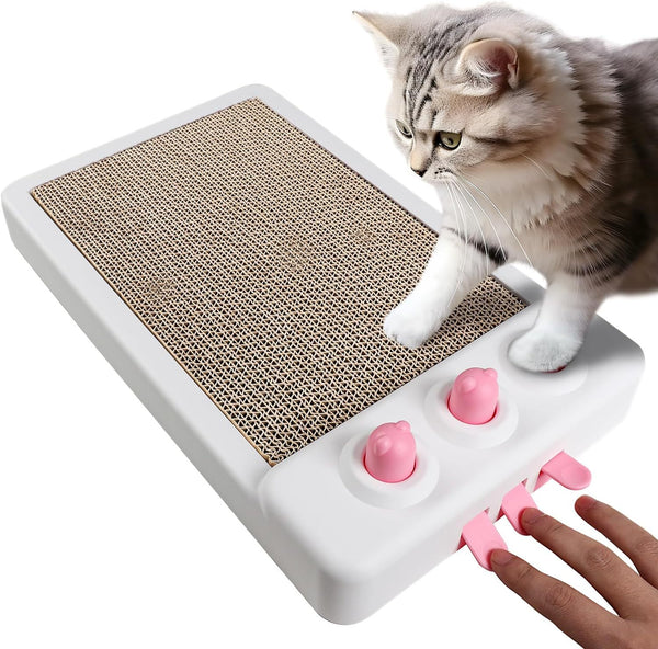 2-in-1 Interactive Whack-A-Mole Cat Scratcher Toy